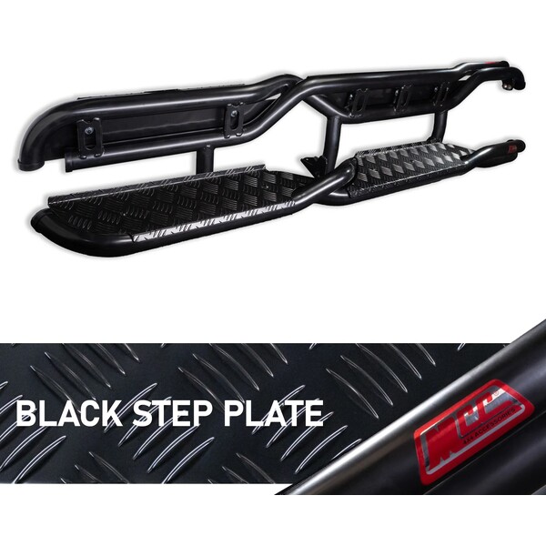 Premium 030-09TW Twist Tube Side Steps Satin Black for Toyota Hilux Revo 2015-on