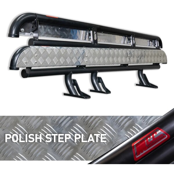 Standard 030-09 Side Steps Satin Black for Toyota Landcruiser 80 Series (fitting kit included)